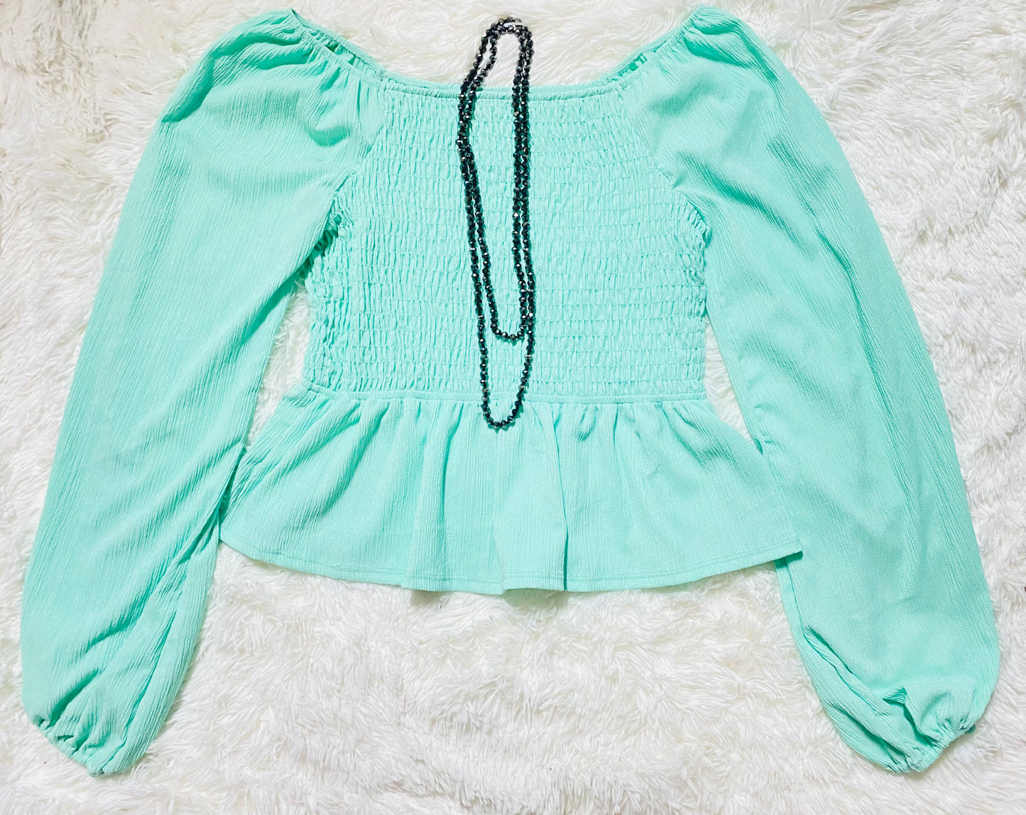 1: White Birch - Long Sleeve Puffy Sleeve Top