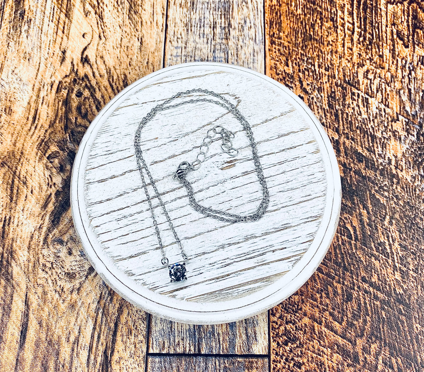 18” Silver Rhinestone Necklace