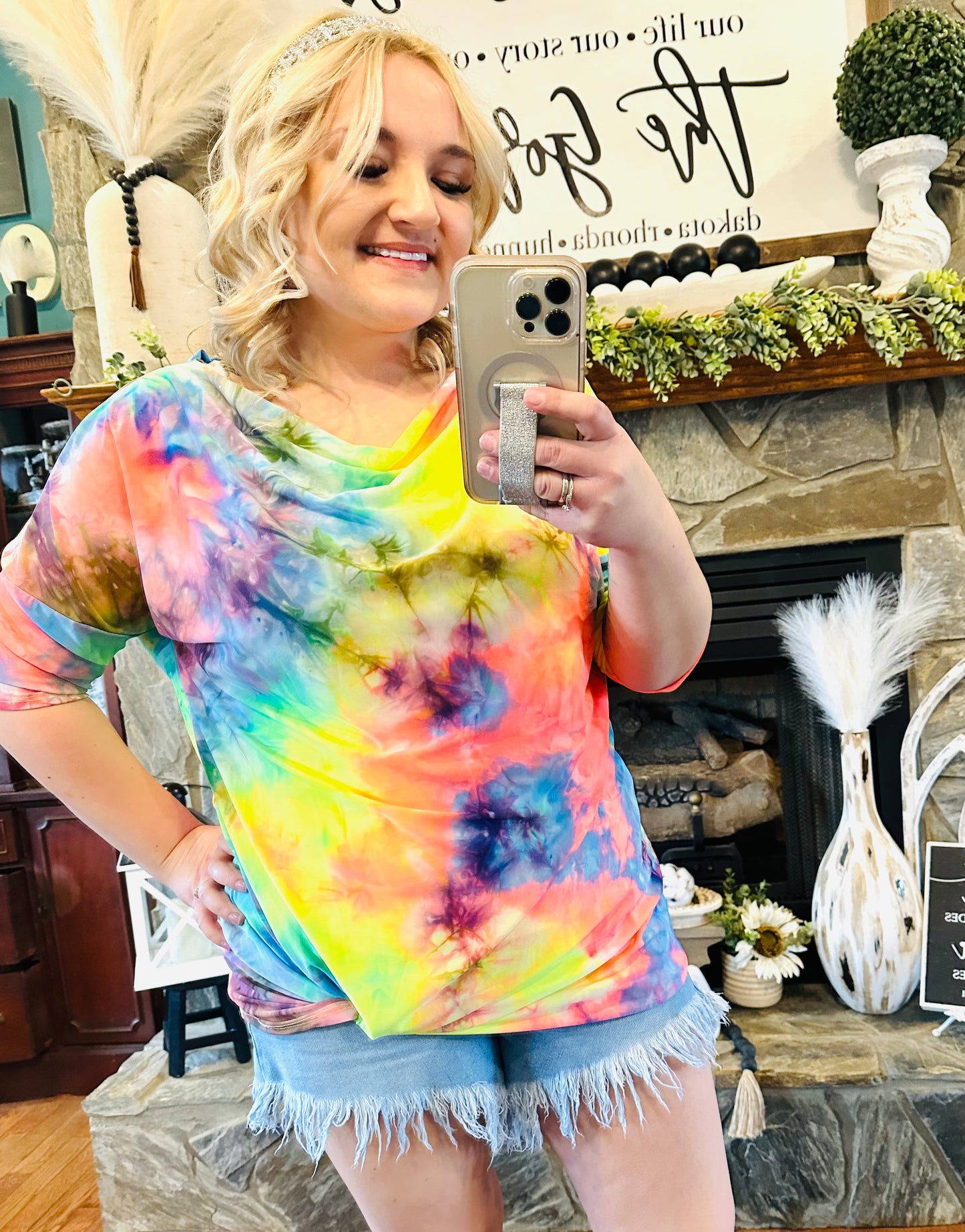 2: Silky Tie Die Knot Tie Top