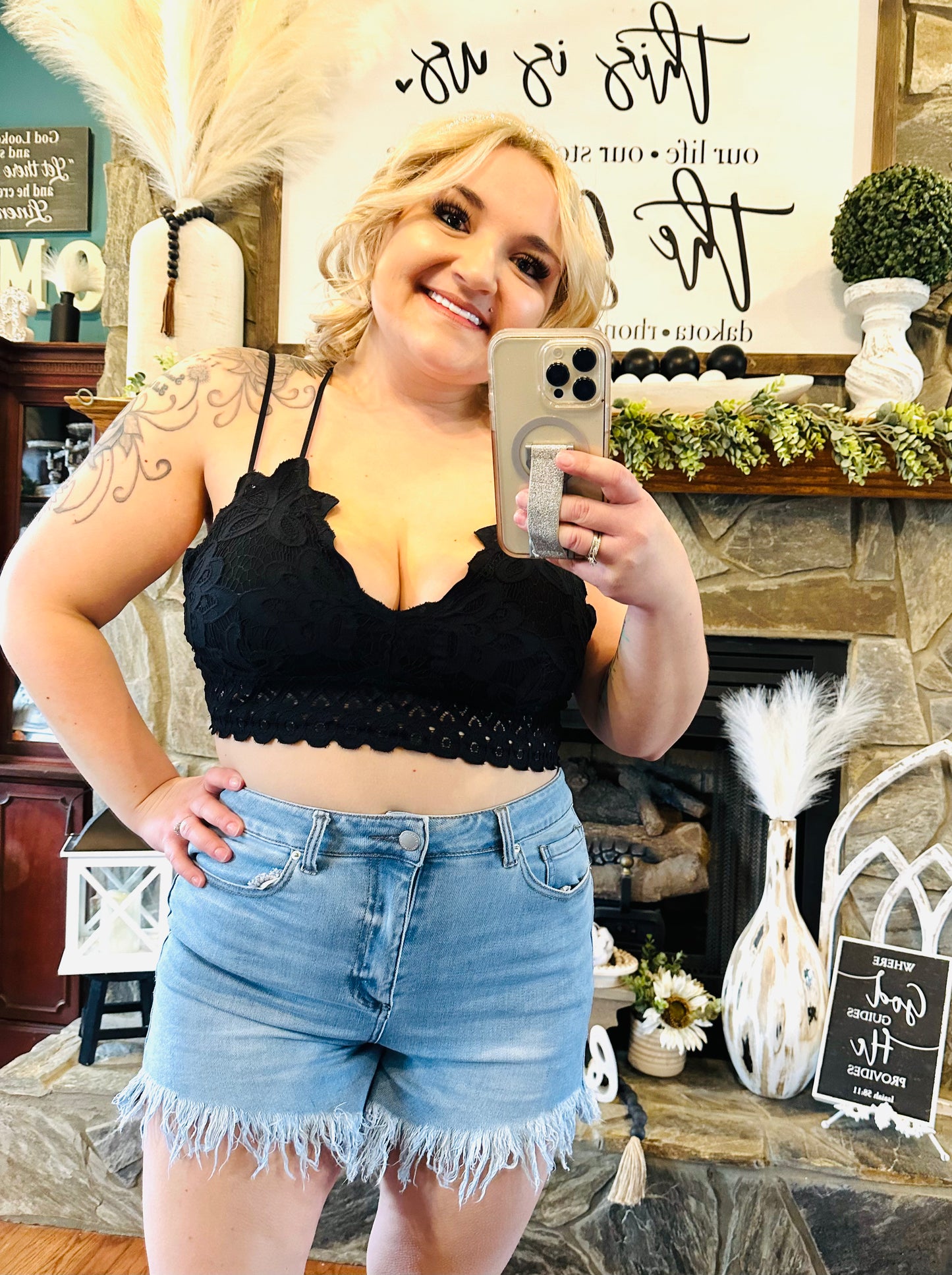 Cherish - Lace Padded Criss Cross Bralette
