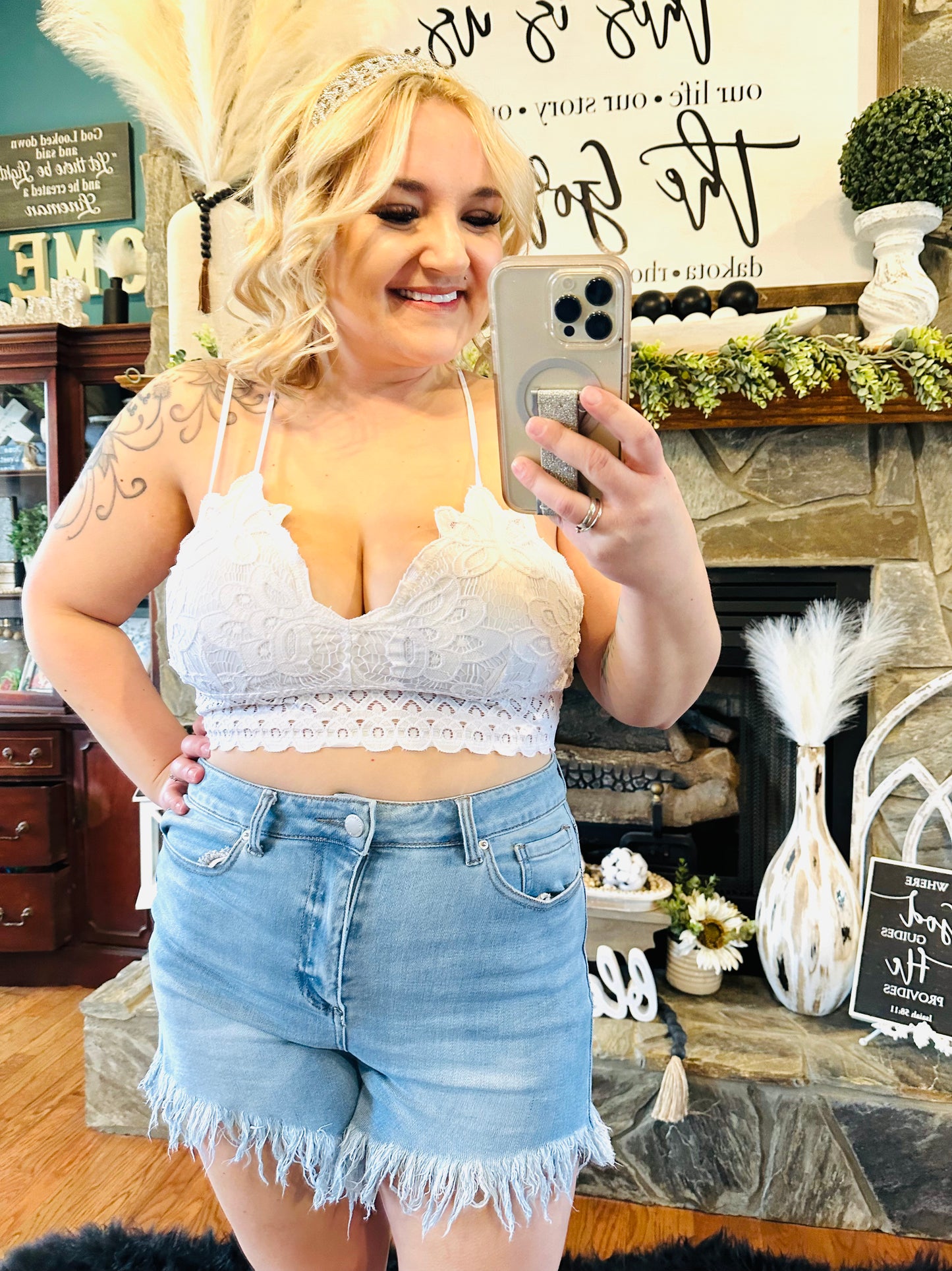 Cherish - Lace Padded Criss Cross Bralette