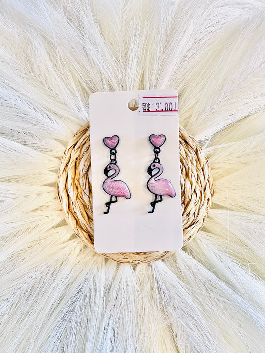 Pink Flamingo Dangle Earrings