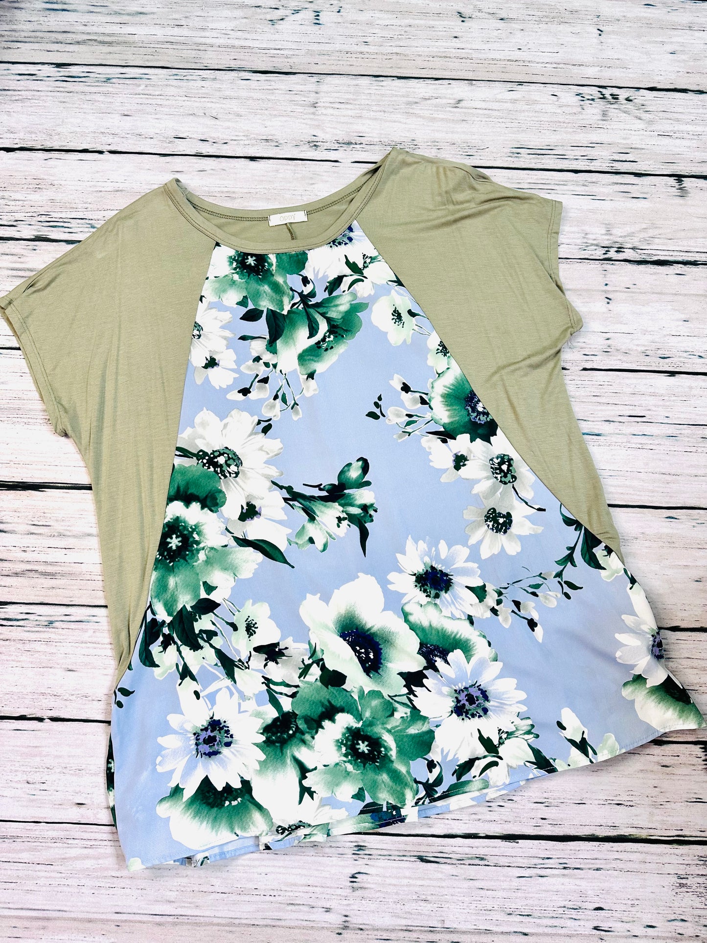 Sage Floral Flowy Top