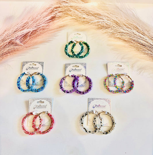 Seed Bead Hoop Earrings