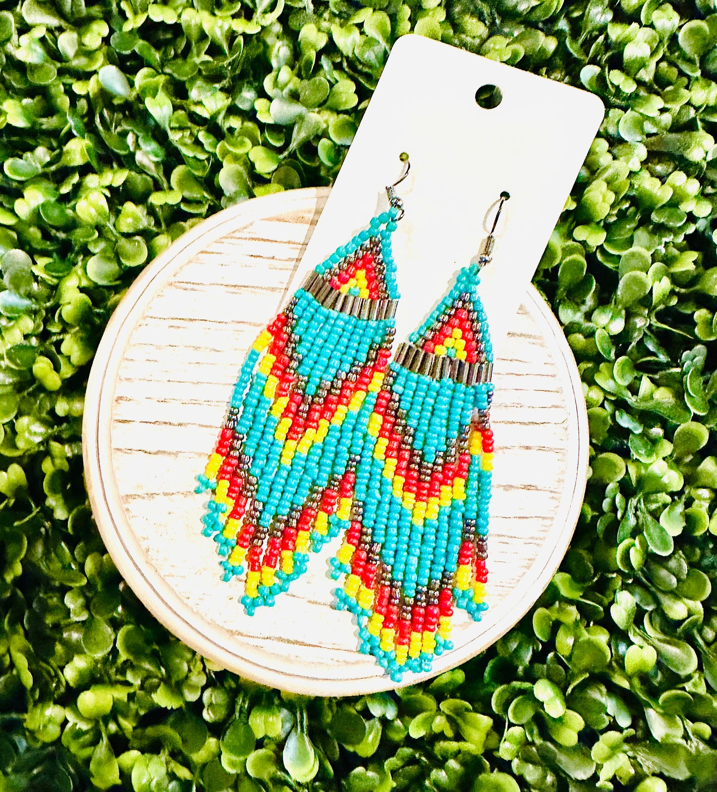 Seed Bead Tassel Earrings