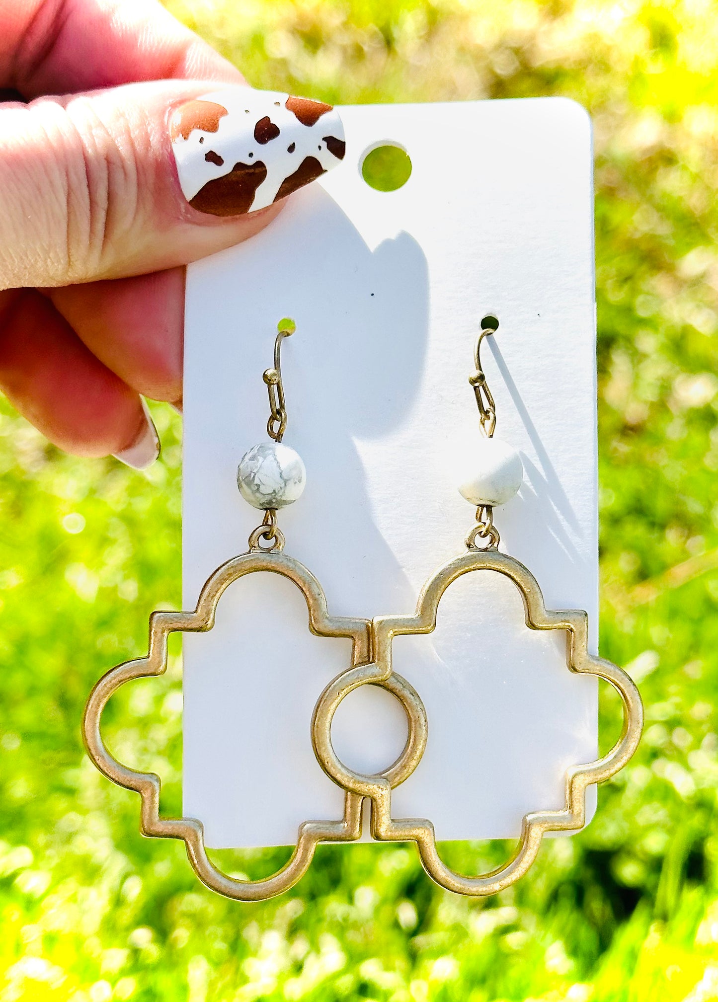 Gold Pendant Earrings