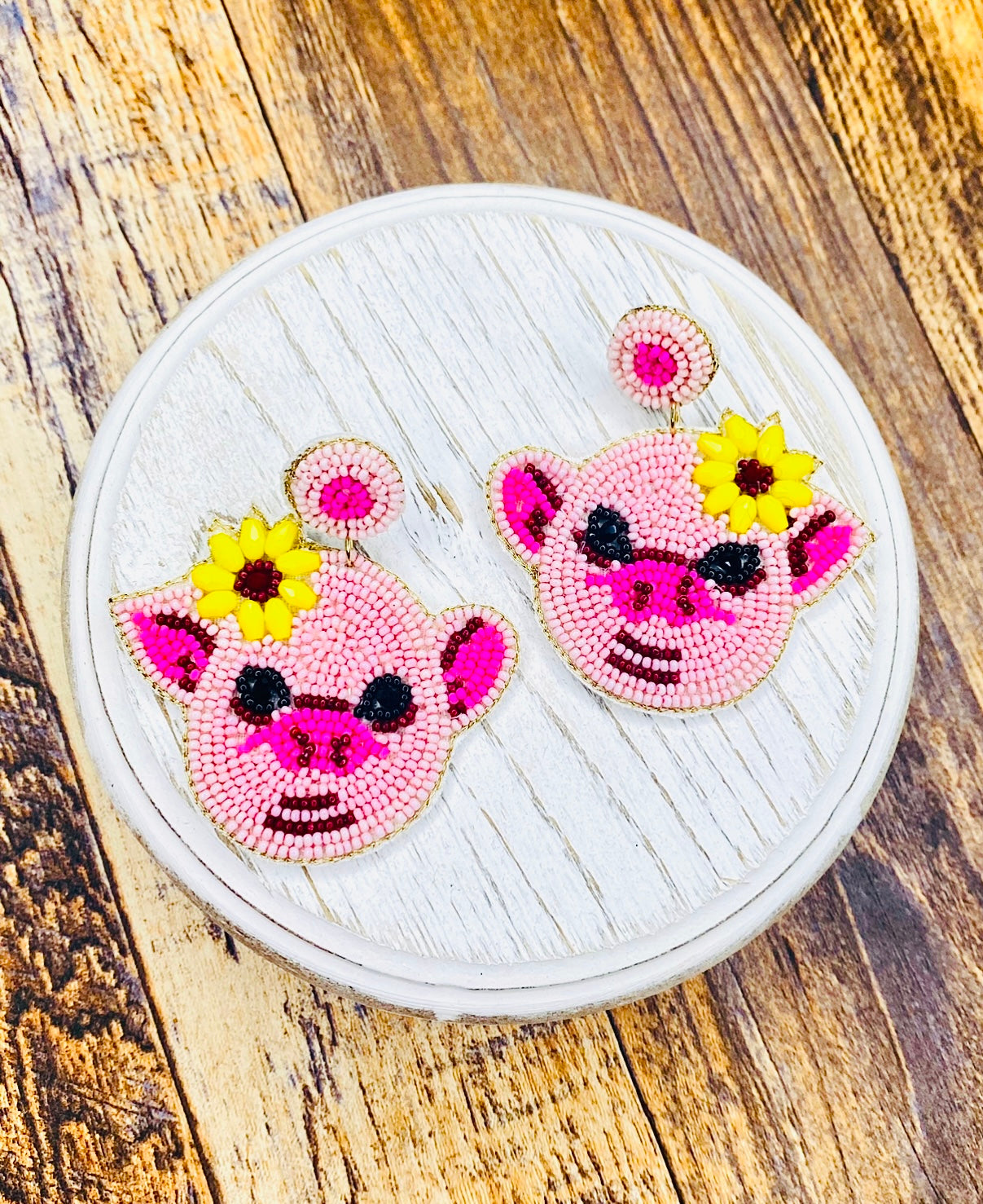 Pig Seed Bead Earrings