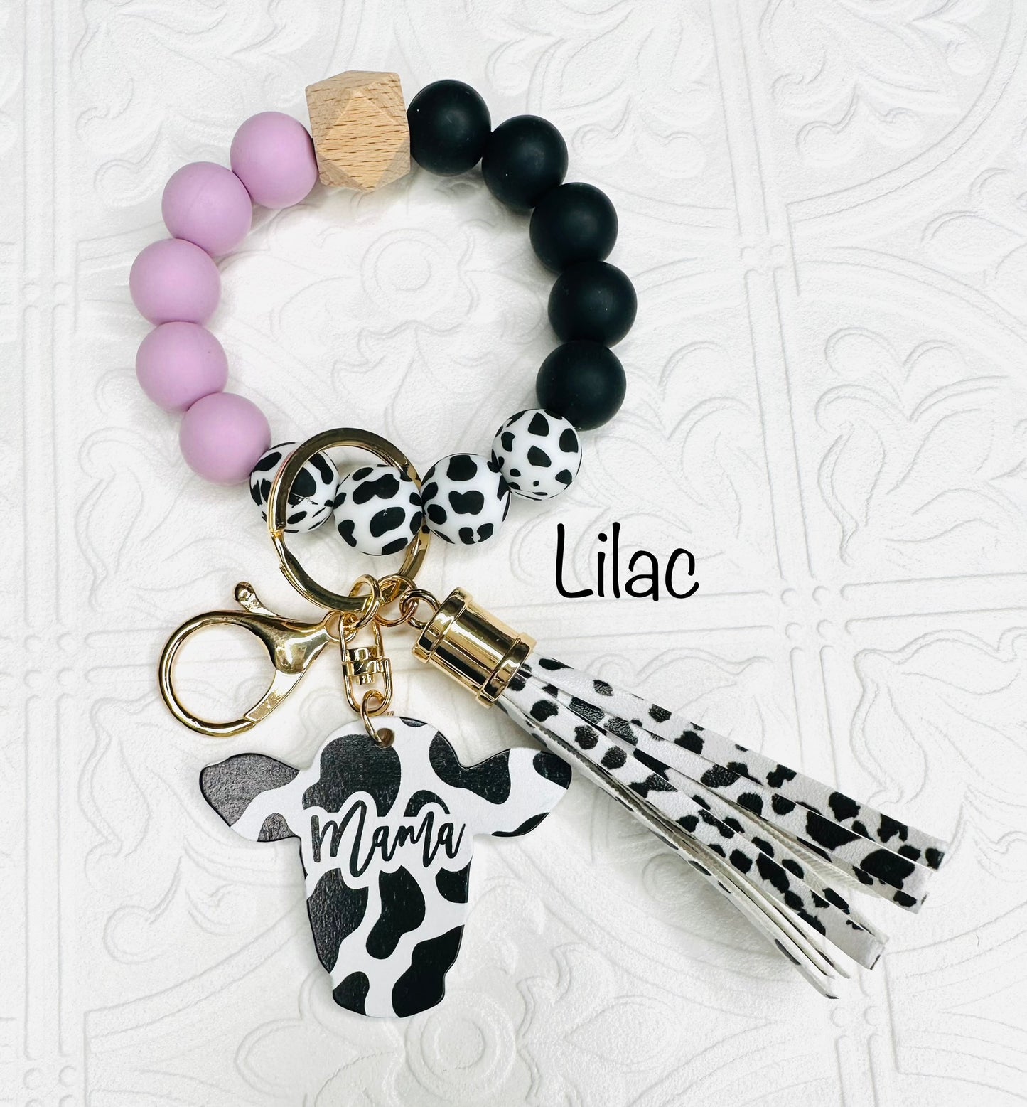 Mama Cow Wristlet Keychain