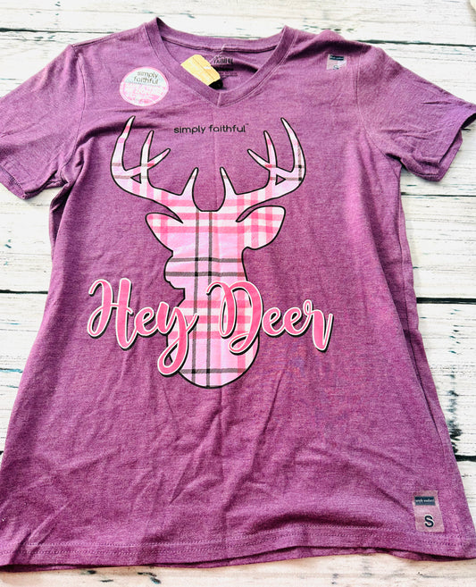 Simply Southern - Purple Hey Deer Tshirt