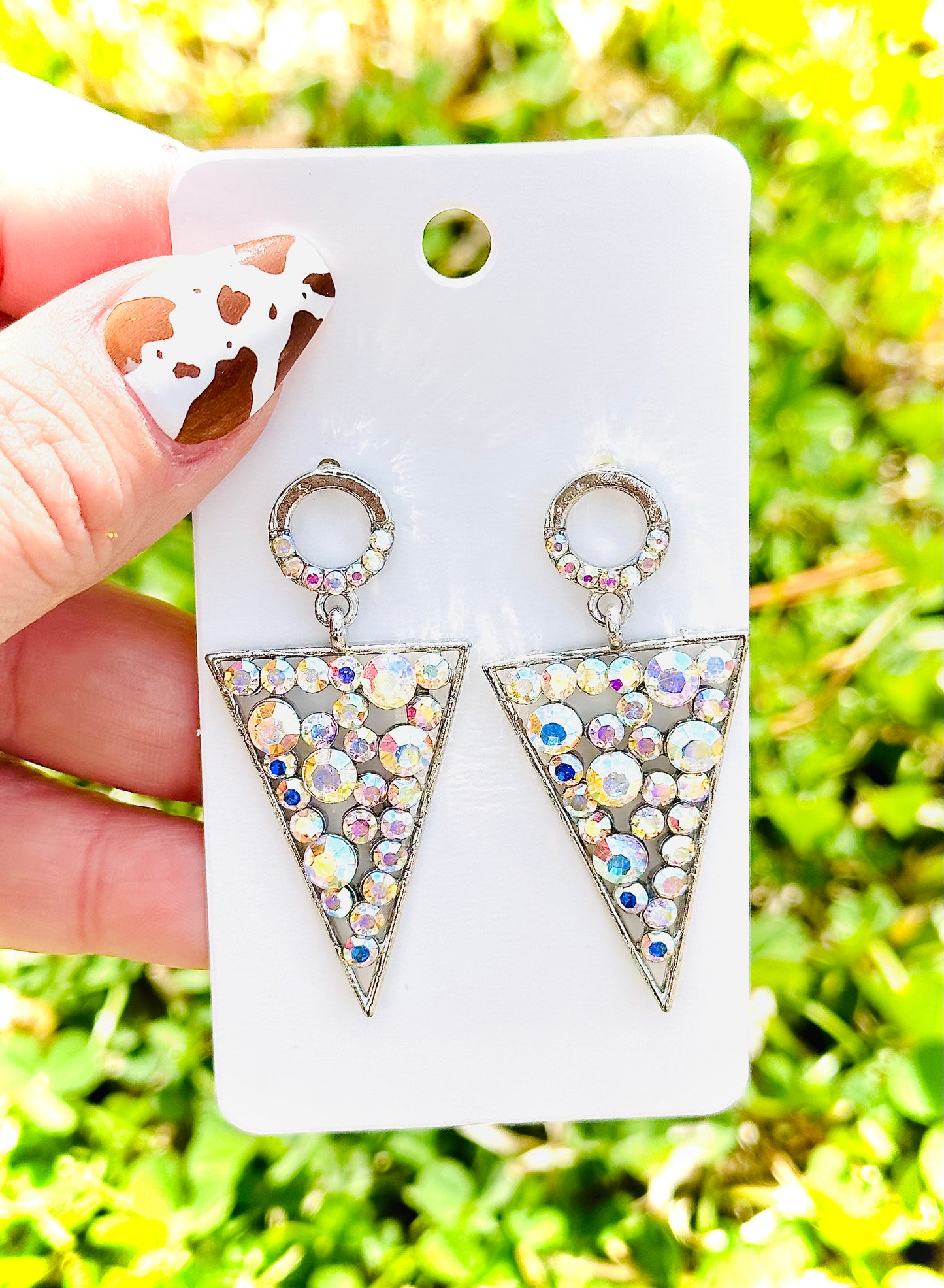 Triangle Rhinestone Earrings