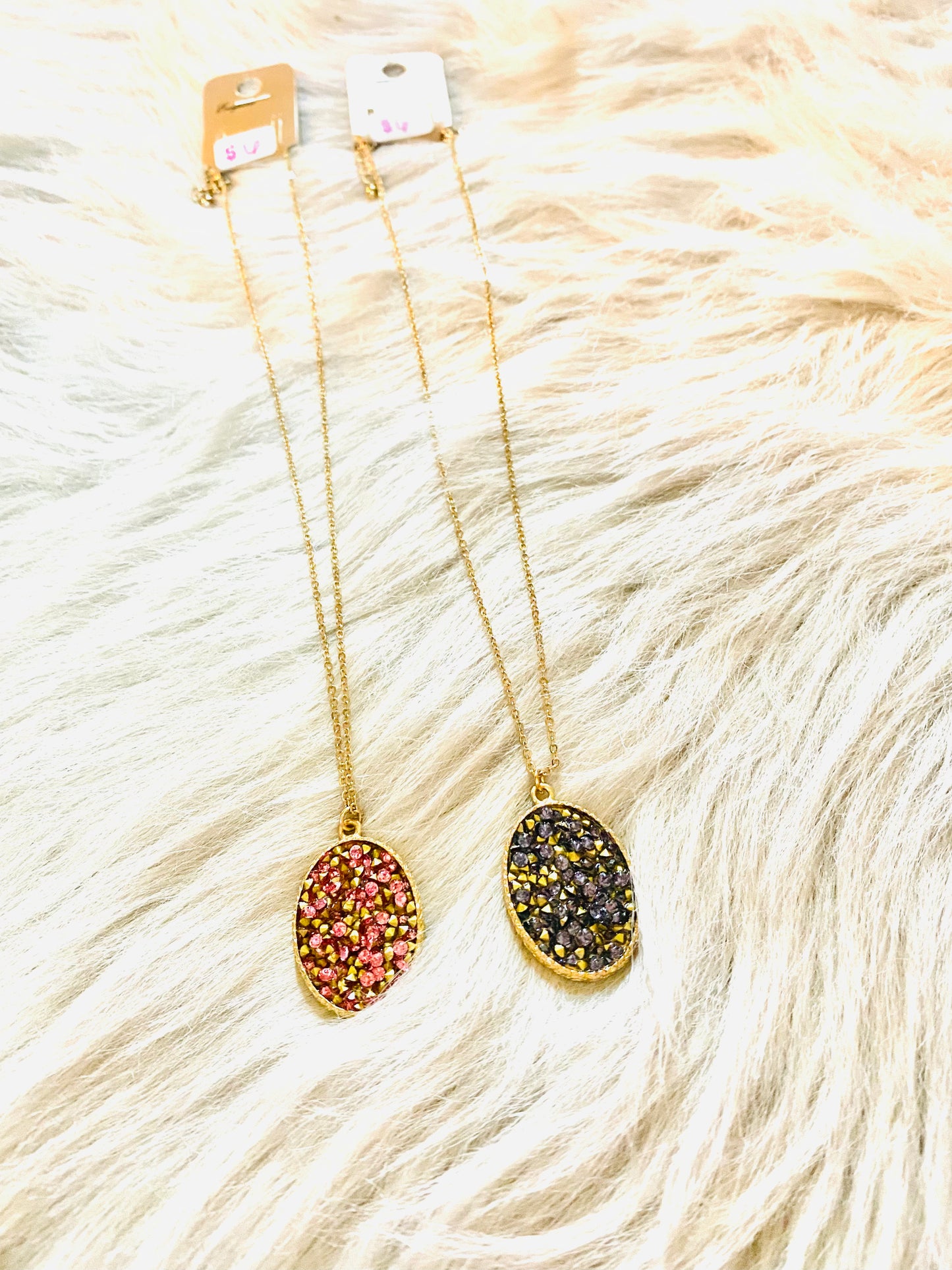 Oval Druzy Necklace