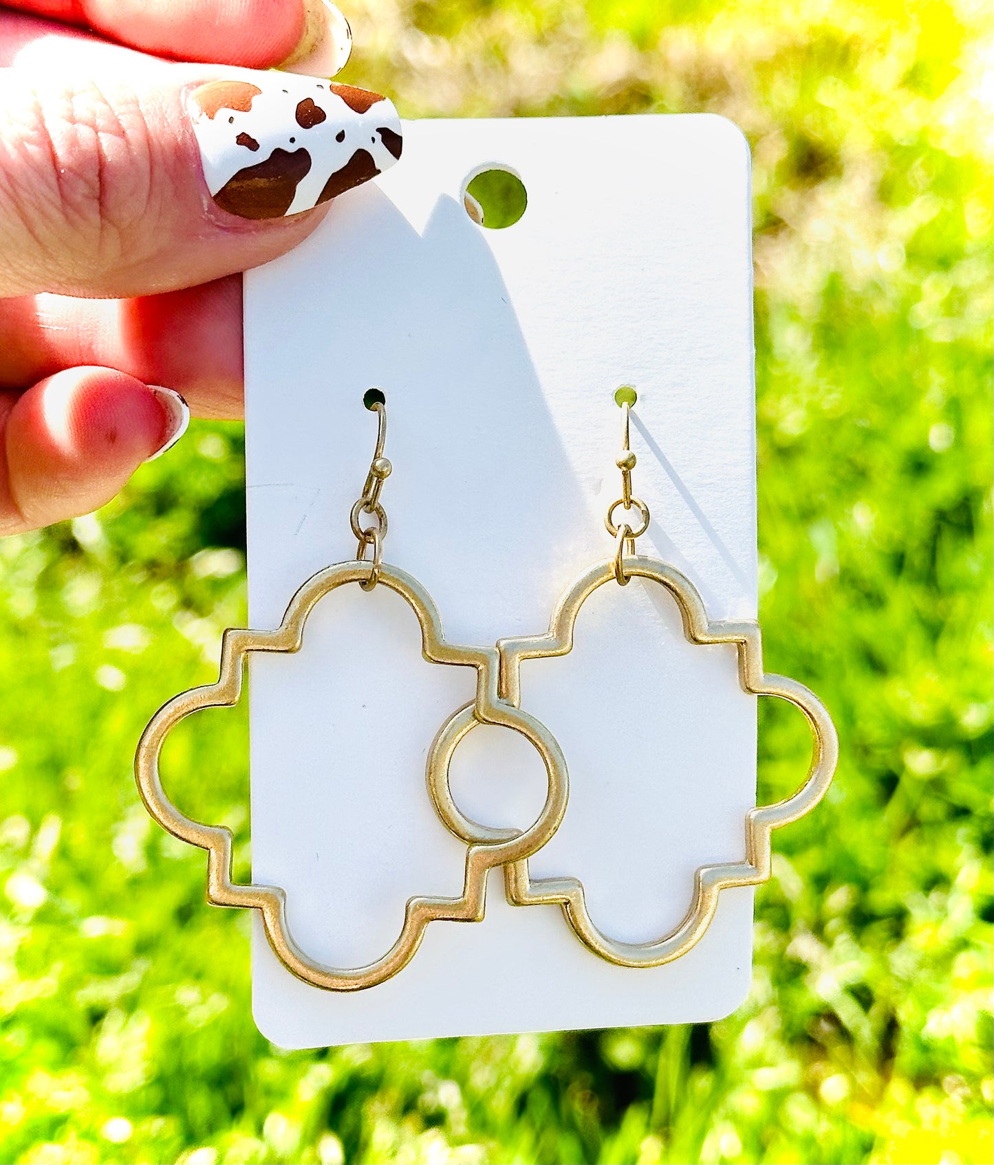 Gold Pendant Earrings