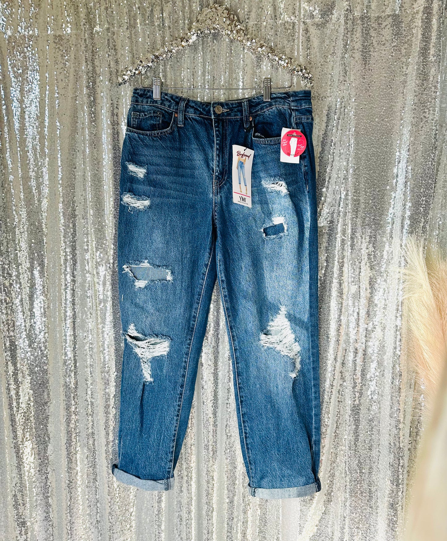 YMI - Boyfriend Easy Fit Patched jeans