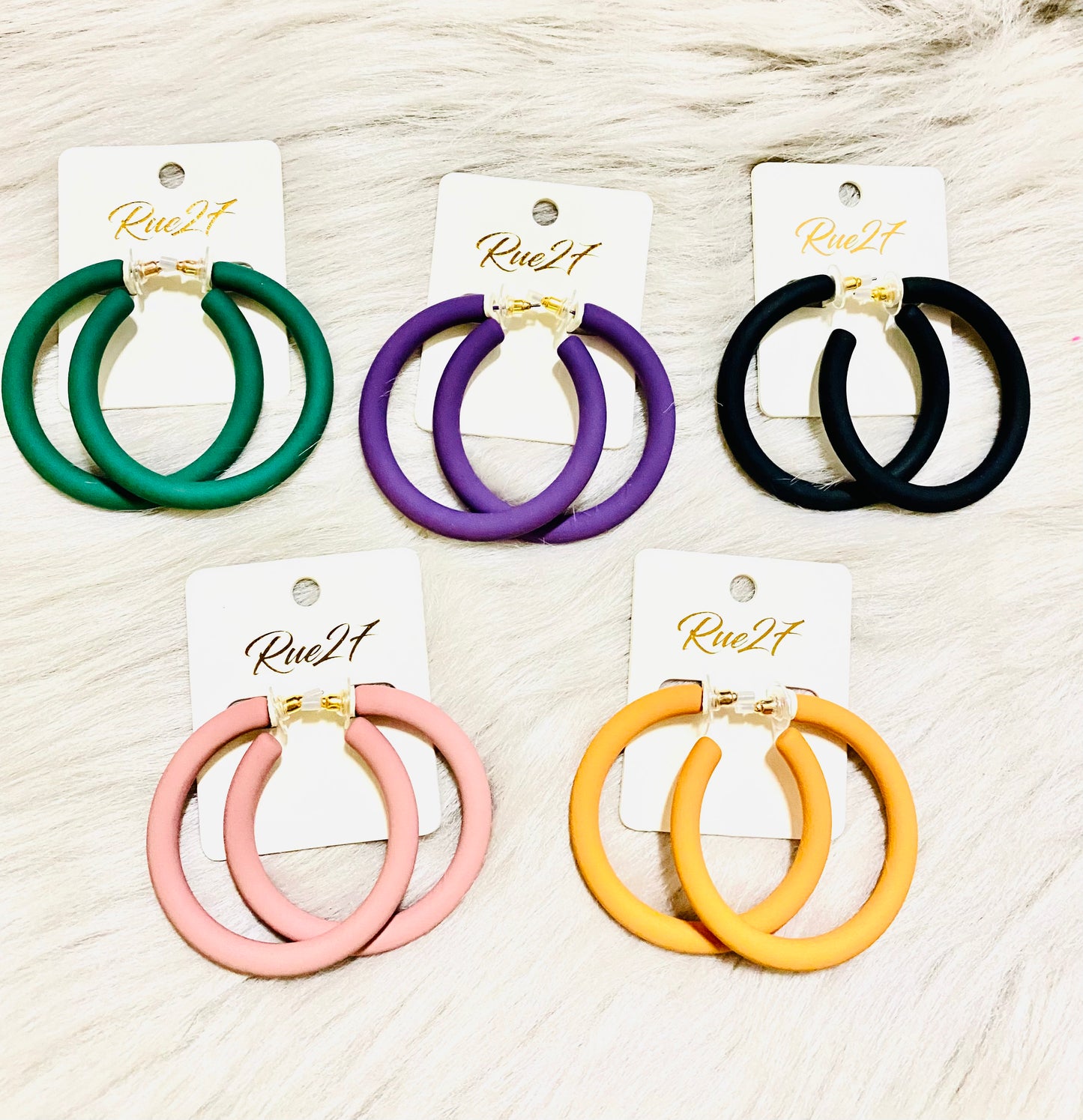 Rubber Hoop Earrings