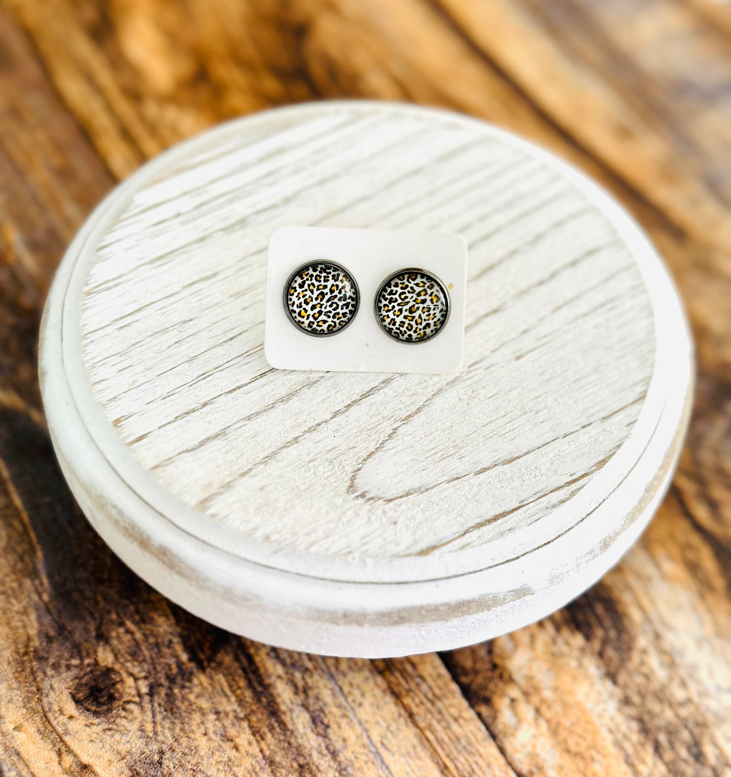 Cheetah Print Stud Earrings