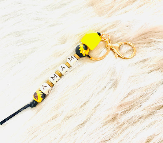 Sunflower Mama Keychain