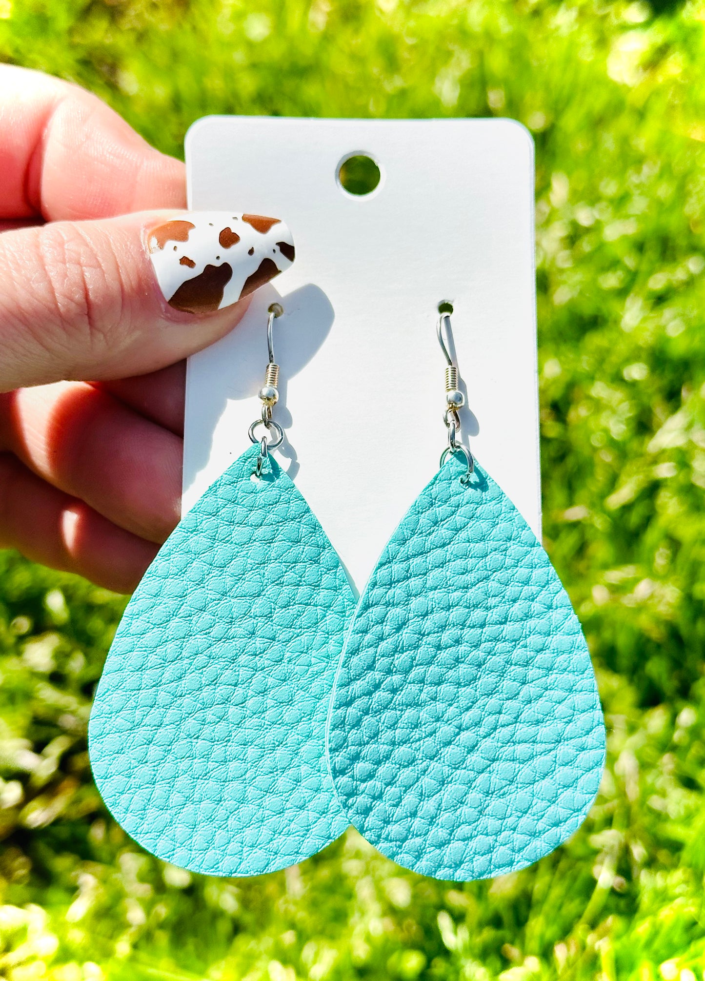 Leather Teardrop Earrings