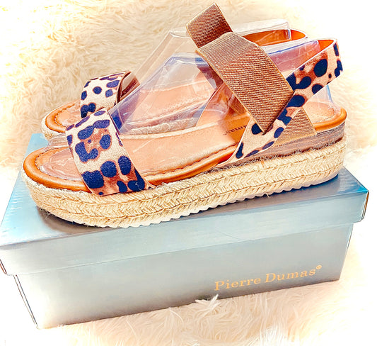 1 Pierre Dumas - Leopard Espadrille Sandals With Strap Extender Detail