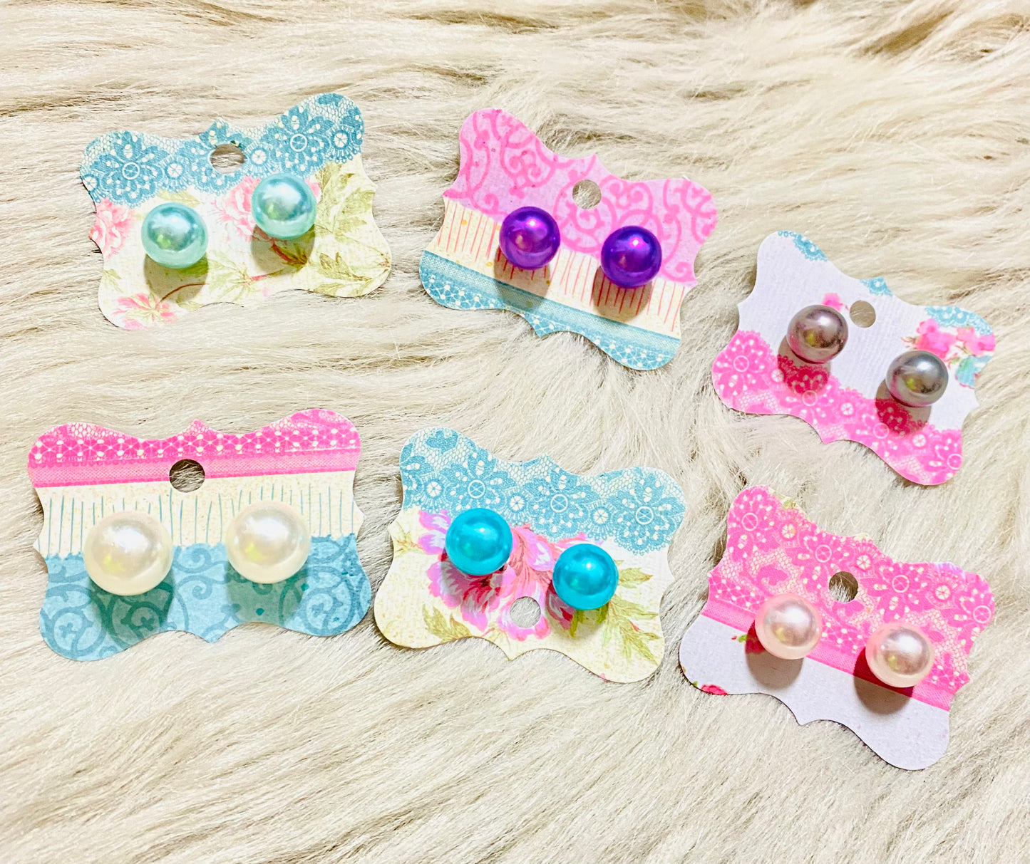 Colorful Pearl Stud Earrings