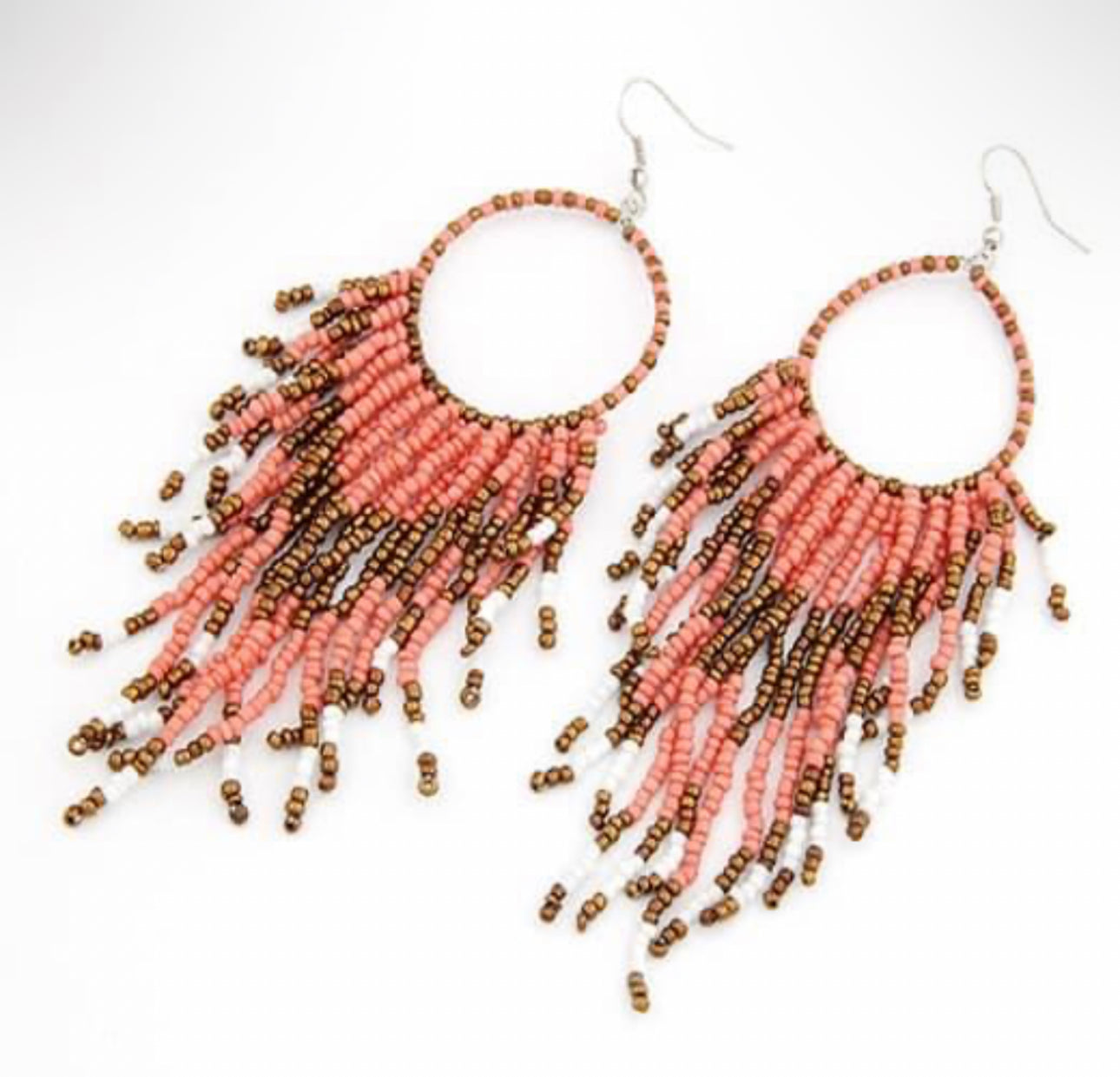 Pink Seedbead Earrings