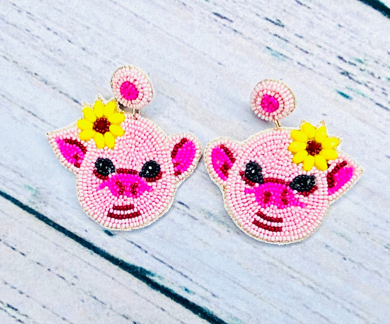 Pig Seed Bead Earrings