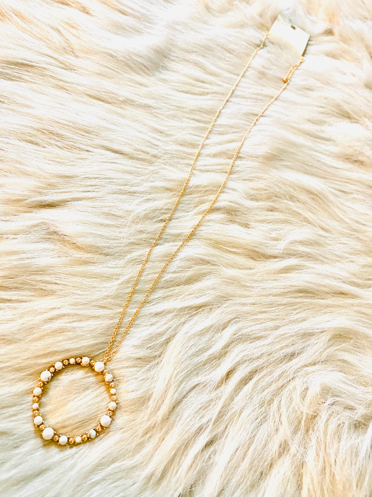 30” Round Shaped Semi Precious Stone Necklace