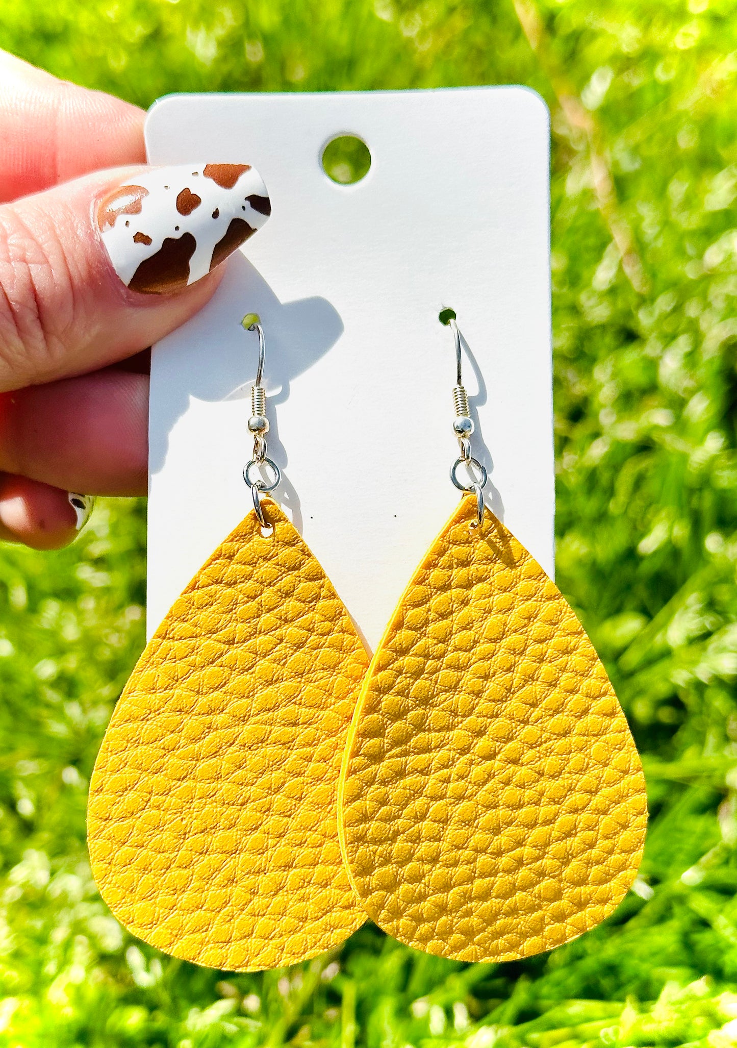 Leather Teardrop Earrings