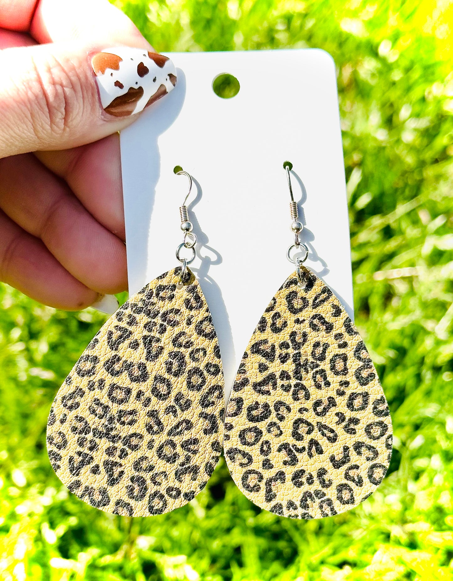 Teardrop Cheetah Print Earrings