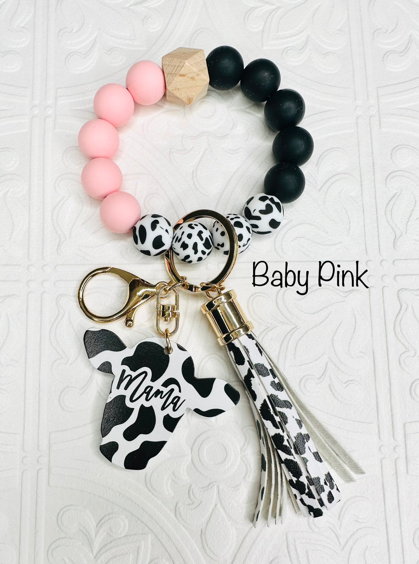 Mama Cow Wristlet Keychain