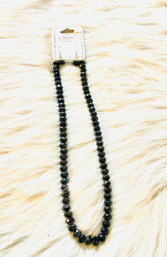 Black Beaded Necklace