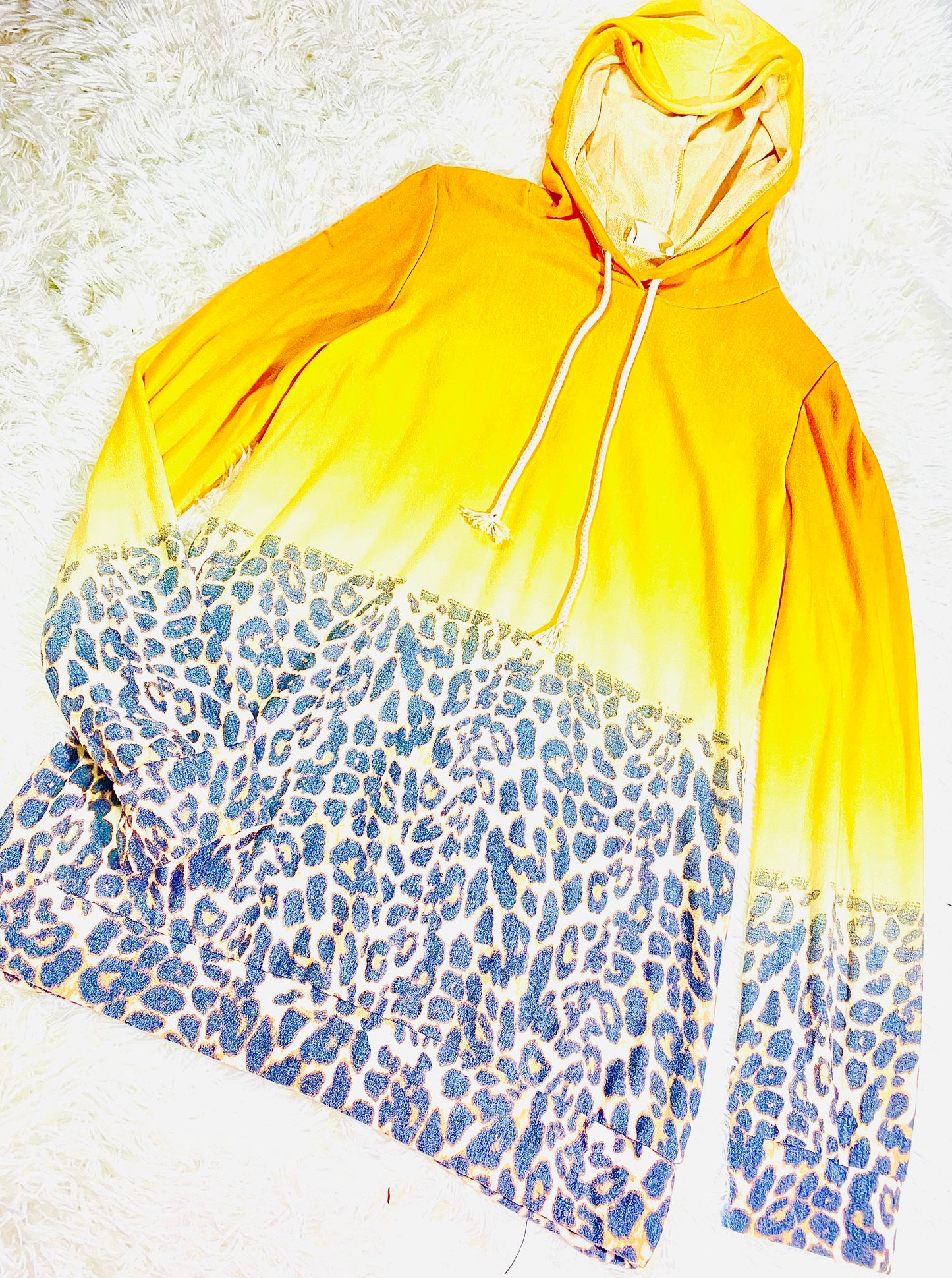 Mustard Cheetah Ombré Hoodie