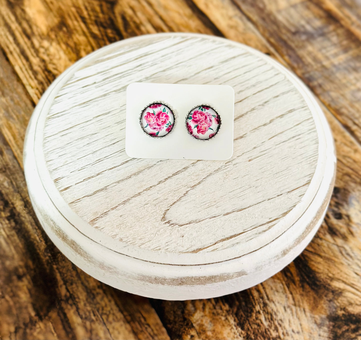 Rose Silver Stud Earrings