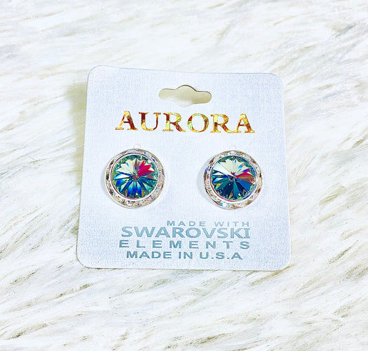 Aurora - Grey Rhinestone Swarovski Elements Stud Earrings