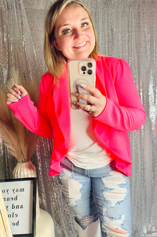 Heimish - Neon Pink Girl Boss Blazer