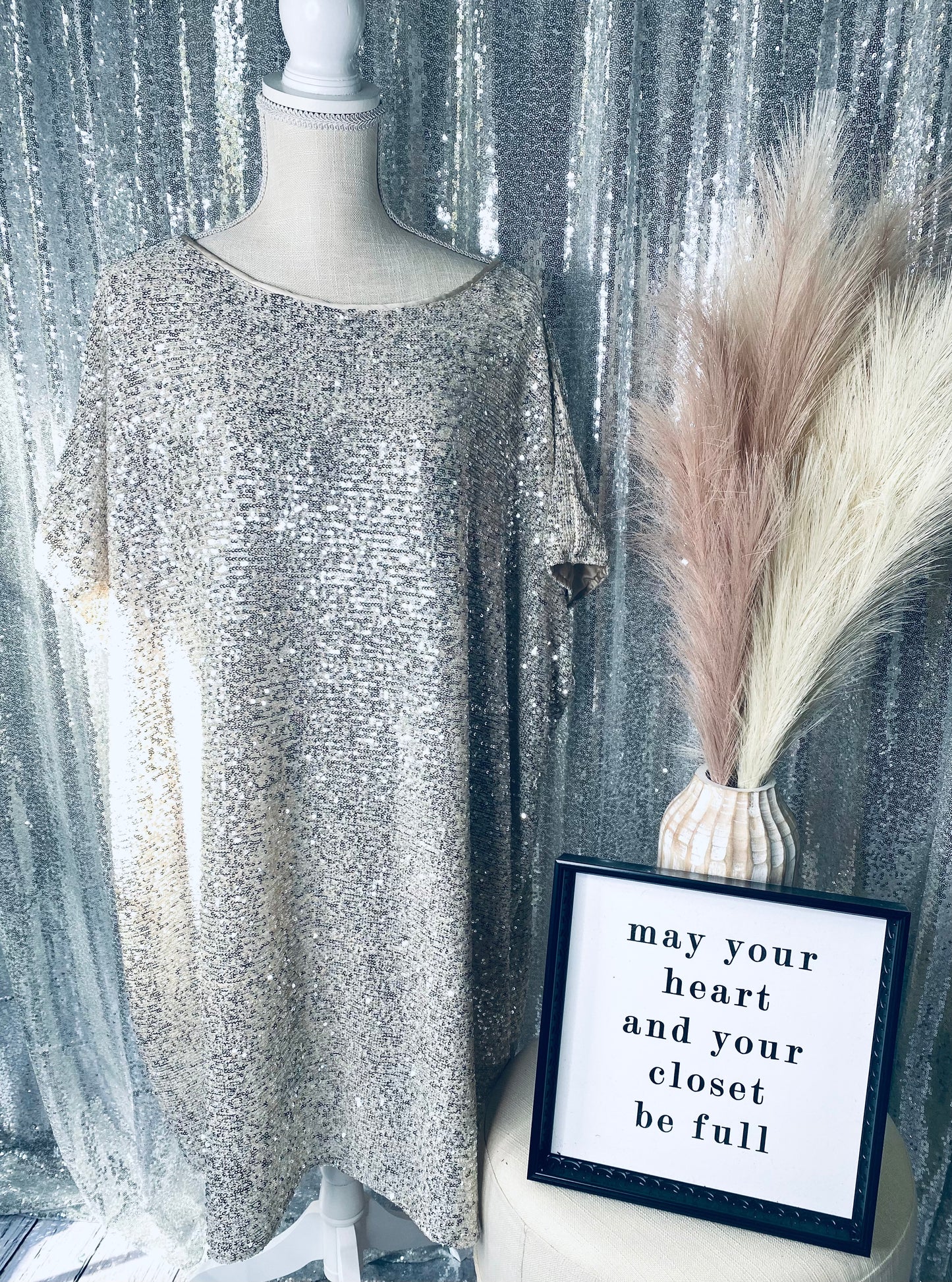 GeeGee - Silver Sequin’s Oversized Dress