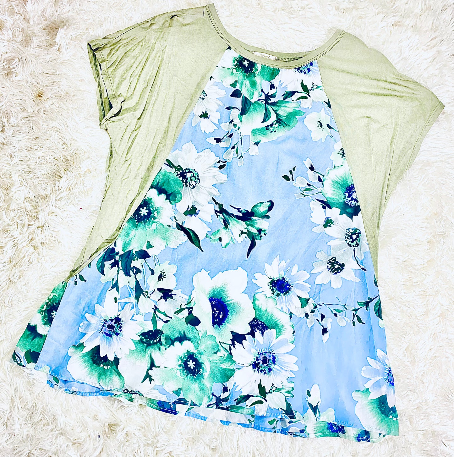 Sage Floral Flowy Top